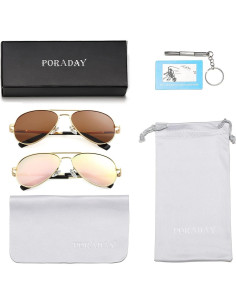 Gafas de sol aviador polarizadas PORADAY 58mm UV400 2
