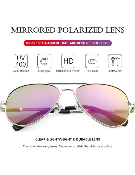 Gafas de sol aviador polarizadas PORADAY 58mm marco metal