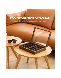 Organizador de Gafas CO-Z 8 Compartimentos Madera Elegante 2