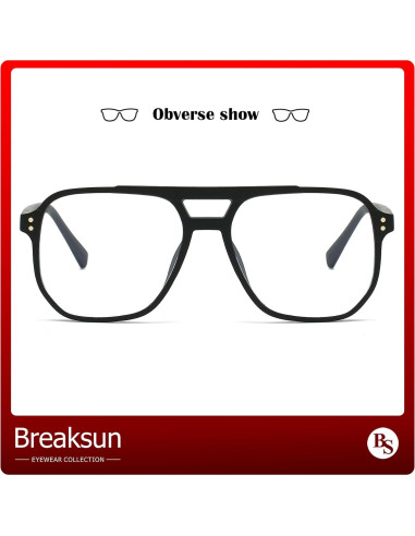 Gafas de sol cuadradas Breaksun A3 Negro Mate 54mm