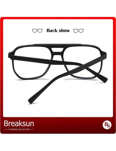 Gafas de sol cuadradas Breaksun A3 Negro Mate 54mm