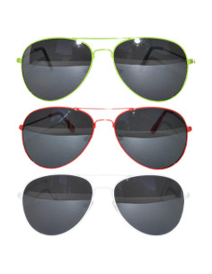Juego de 3 Gafas de Sol Aviador Metal UV 50mm