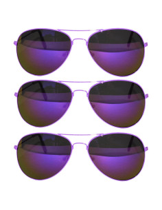 Juego de 3 Gafas de Sol Aviador Metalizadas Espejo