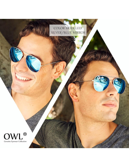 Juego de 3 Gafas de Sol Aviador Metalizadas Espejo Juego de 3 Gafas de Sol Aviador Metalizadas Espejo