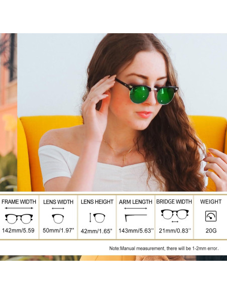 Gafas de sol Joopin semi sin montura UV400 polarizadas