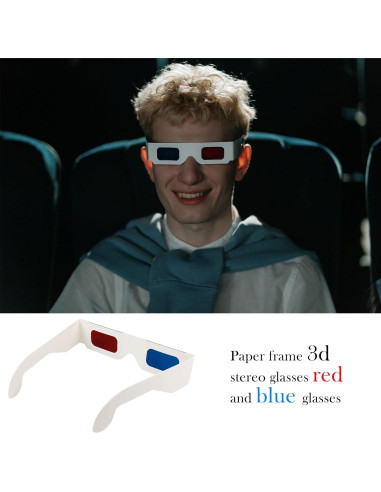 10 Pares de Gafas 3D Anaglifo YUEBOSUL Rojo Azul