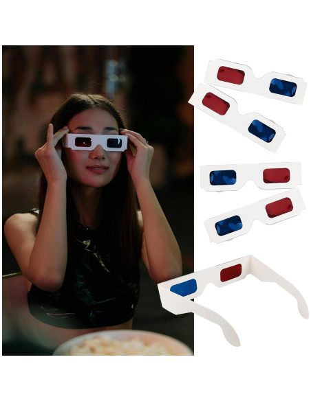 10 Pares de Gafas 3D Anaglifo YUEBOSUL Rojo Azul