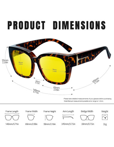 KANASTAL Gafas de Sol Polarizadas UV400 para Sobre Gafas