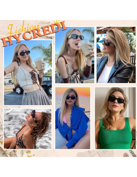 Gafas de Sol Rectangulares HYCREDI UV400 Moda Vintage