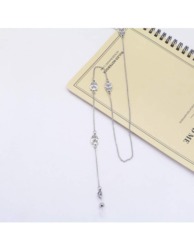 Cadena Lanyard KAI Top Plata 70 cm para Gafas de Mujer