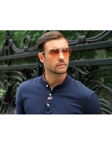 Gafas de sol militares vintage C3 con lente naranja 54mm