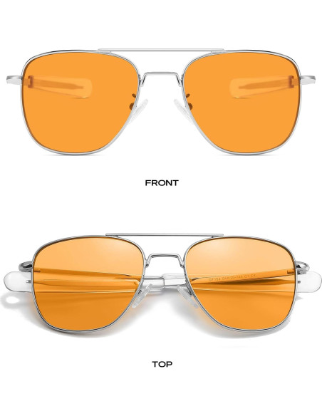 Gafas de sol militares vintage C3 con lente naranja 54mm