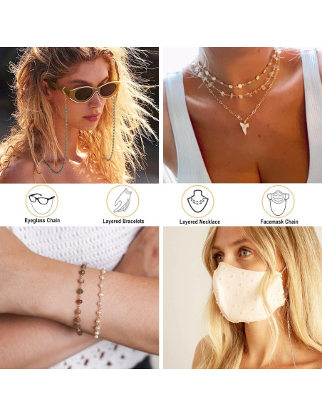 Cadena de Gafas para Mujeres Citrino Soporte Antideslizante