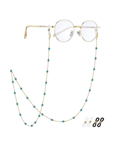 Cadena de Gafas para Mujeres Soporte de Piedra Turquesa