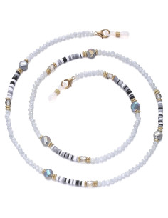 Cadena de Gafas de Perlas para Mujeres Gris Claro 71 cm