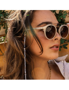 Cadena de Gafas de Perlas para Mujeres Gris Claro 71 cm 2