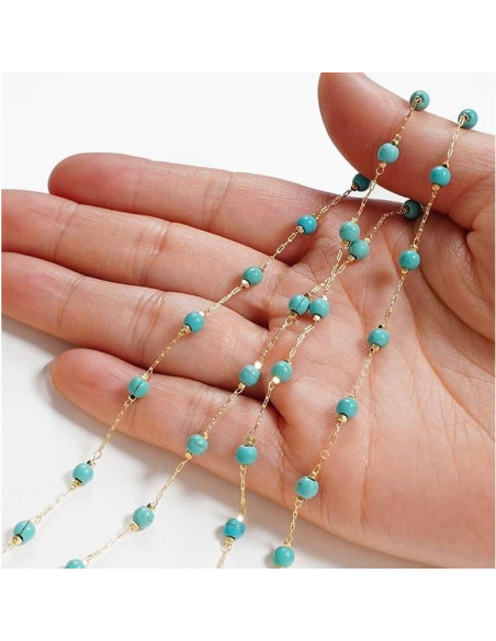 Cadena de Gafas para Mujeres Soporte de Piedra Turquesa