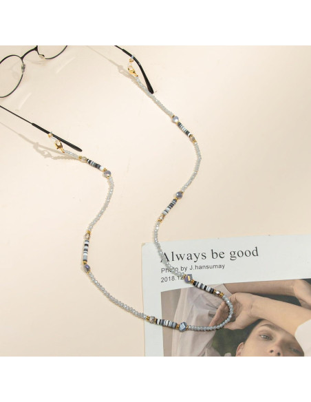 Cadena de Gafas de Perlas para Mujeres Gris Claro 71 cm Cadena de Gafas de Perlas para Mujeres Gris Claro 71 cm