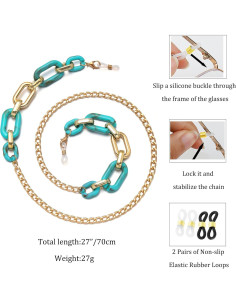 Cadena de Gafas Turquesa para Mujeres - Soporte Alrededor del Cuello 2