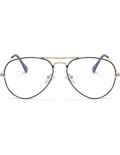 Gafas de Aviador HJSTES Lentes Anti Luz Azul Marco Clásico 2