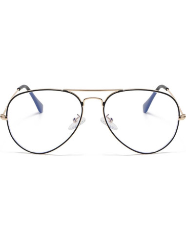 Gafas de Aviador HJSTES Lentes Anti Luz Azul Marco Clásico