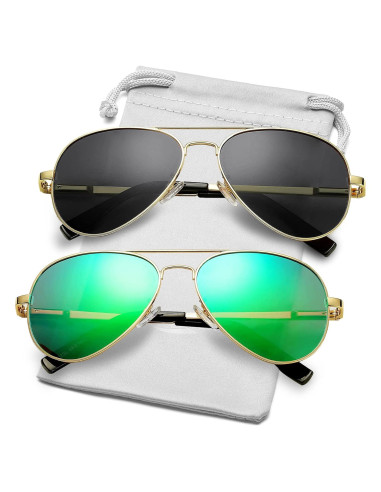 Gafas de Sol Aviador AIEYEZO Polarizadas UV400 Unisex