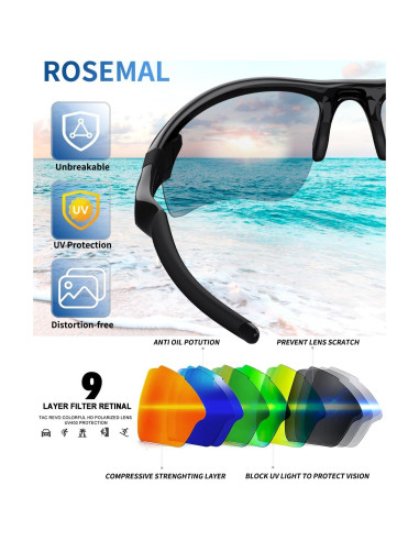 Gafas de sol deportivas Rosemal 7121A polarizadas UV400