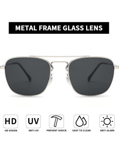 Gafas de Sol Aviador Jim Halo Metal con Lentes de Vidrio 2