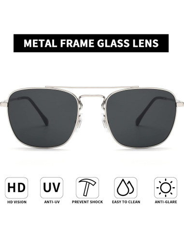 Gafas de Sol Aviador Jim Halo Metal con Lentes de Vidrio