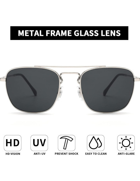 Gafas de Sol Aviador Jim Halo Metal con Lentes de Vidrio