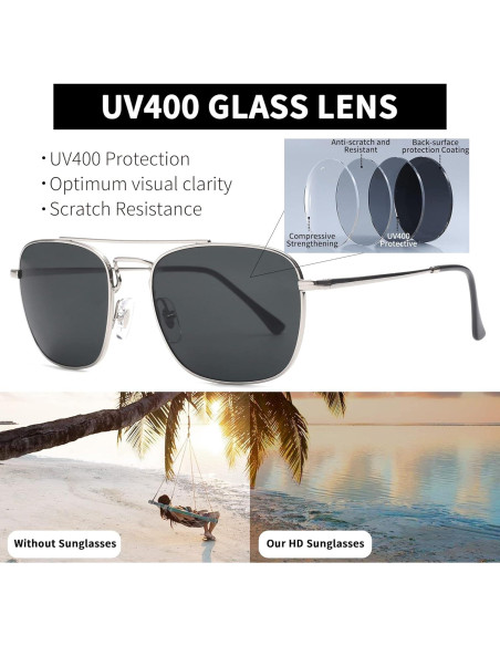 Gafas de Sol Aviador Jim Halo Metal con Lentes de Vidrio