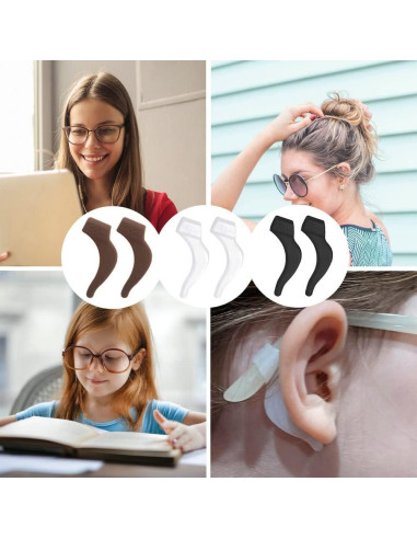 15 Pares Ganchos Antideslizantes Silicona para Gafas