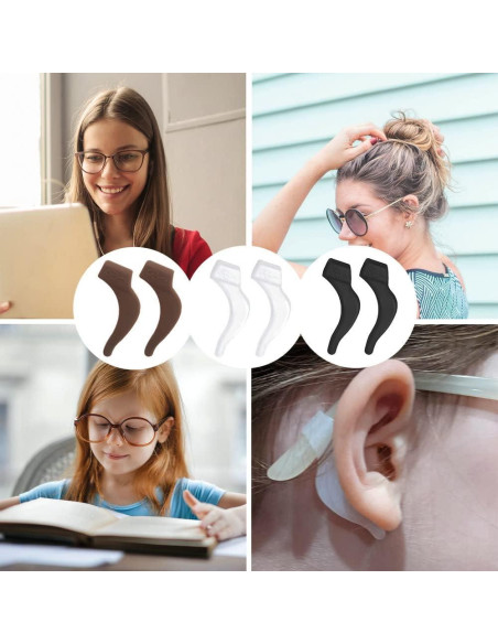 15 Pares Ganchos Antideslizantes Silicona para Gafas