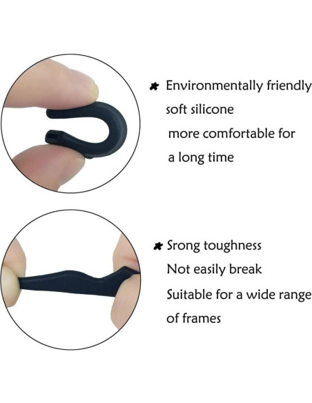 15 Pares Ganchos Antideslizantes Silicona para Gafas