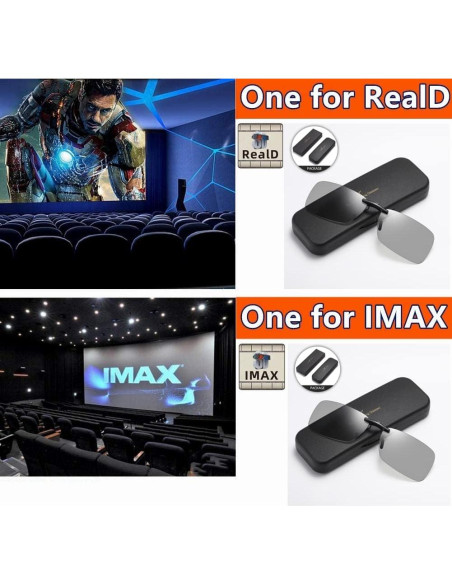 Gafas 3D Clip AoHeng RealD IMAX 2 Paquete Ligeras