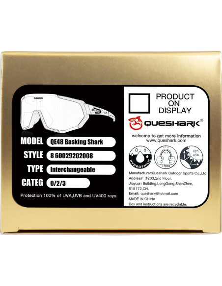 Gafas de Ciclismo Queshark QE48 Polarizadas 3 Lentes UV400