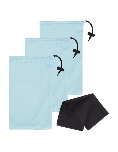 Funda de Microfibra Premium para Gafas MP03 Azul Claro Funda de Microfibra Premium para Gafas MP03 Azul Claro