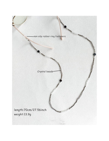 Cadena de Gafas con Perlas de Cristal - 72 cm - Chic