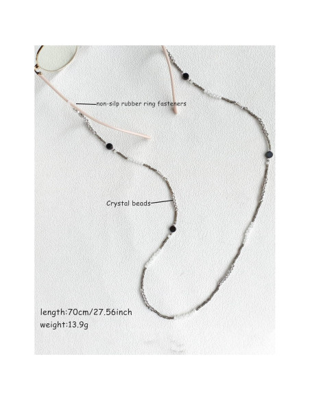Cadena de Gafas con Perlas de Cristal - 72 cm - Chic
