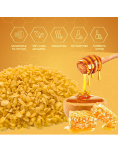 Gránulos de Cera de Abeja Orgánica VALLYDOM 453g Amarilla 2