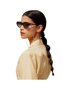 Cadena de Gafas Elegante 14k para Mujeres - Gato Plateado 2