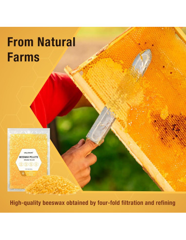 Gránulos de Cera de Abeja Orgánica VALLYDOM 453g Amarilla