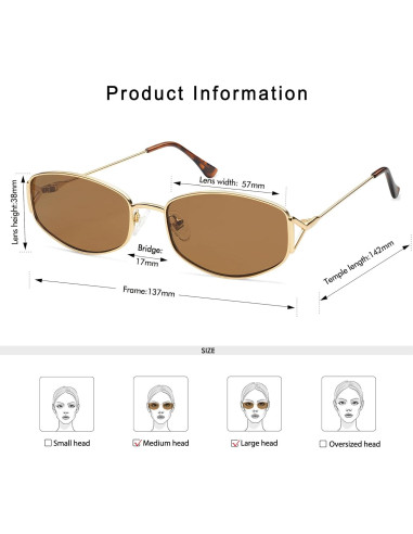 Gafas de Sol Ovaladas Retro AP3625 UV400 Unisex Metal