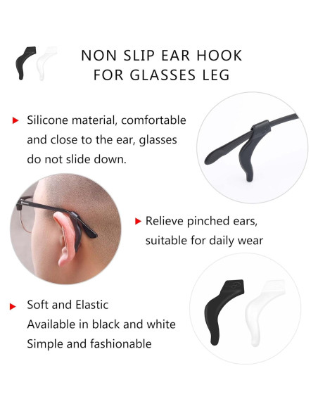 6 Pares Sujetadores Gafas SooGree Gancho Silicona Grande
