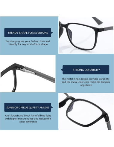 Gafas de lectura Bluemoky con luz azul para hombres