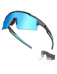 Gafas de Ciclismo KAPVOE UV400 con 3 Lentes Reemplazables