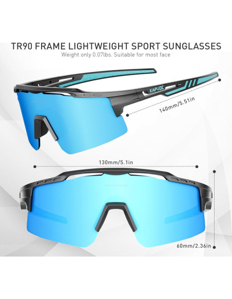 Gafas de Ciclismo KAPVOE UV400 con 3 Lentes Reemplazables Gafas de Ciclismo KAPVOE UV400 con 3 Lentes Reemplazables