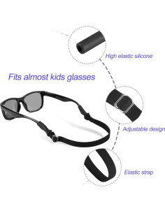 LVVFIT Correas para Gafas Niños 16.5-25.4 cm 4 Piezas Gris 2