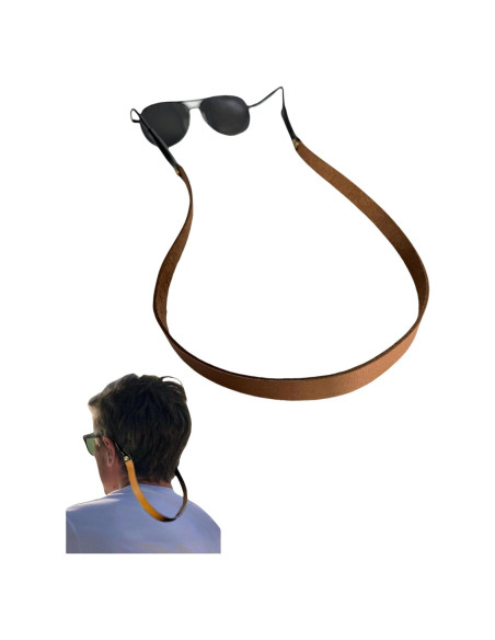 Correa de Gafas de Cuero PVS-002 Marrón Avellana Unisex