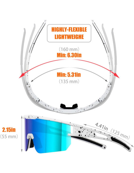 Gafas de Ciclismo VEWOE Polarizadas UV400 para Adultos